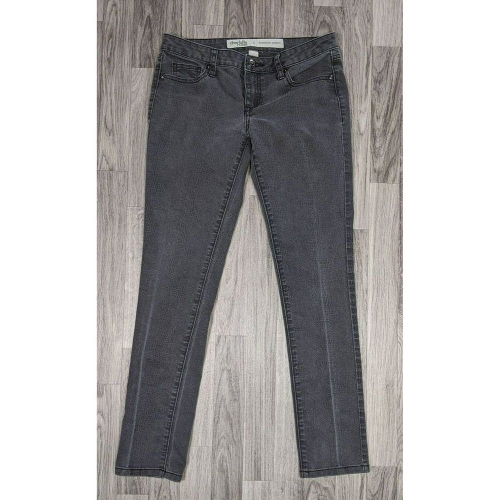 (3/$35) Charlotte Russe Size 4 Everyday Skinny Grey Black Animal Print Jeans